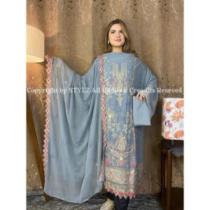Stylz - Unstitched Three Piece Code# HAM 401