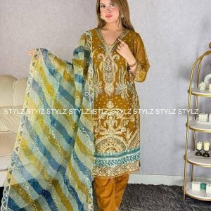 Stylz - Unstitched Three Piece Code# M B 3002