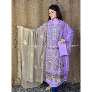 Stylz - Unstitched Three Piece Code# SAN 1051