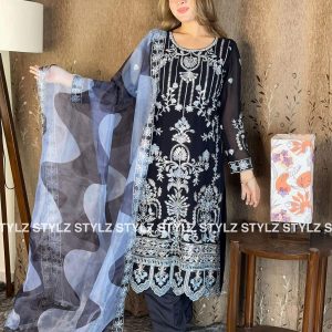 Stylz - Unstitched Three Piece Code# TAJ 7174