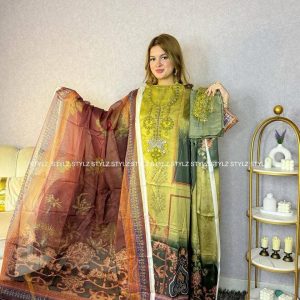 Stylz - Unstitched Three Piece Code# TAJ 7242
