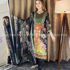 Stylz - Unstitched Three Piece Code# TAJ 9034